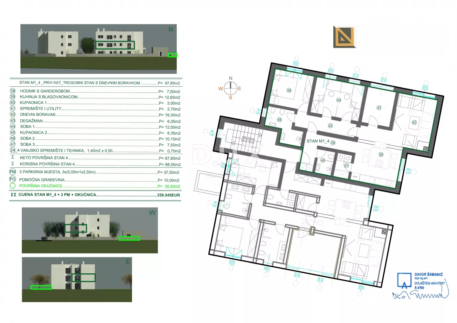 3-bedroom Apartment In Marčelji, Croatia (88,55 M²)