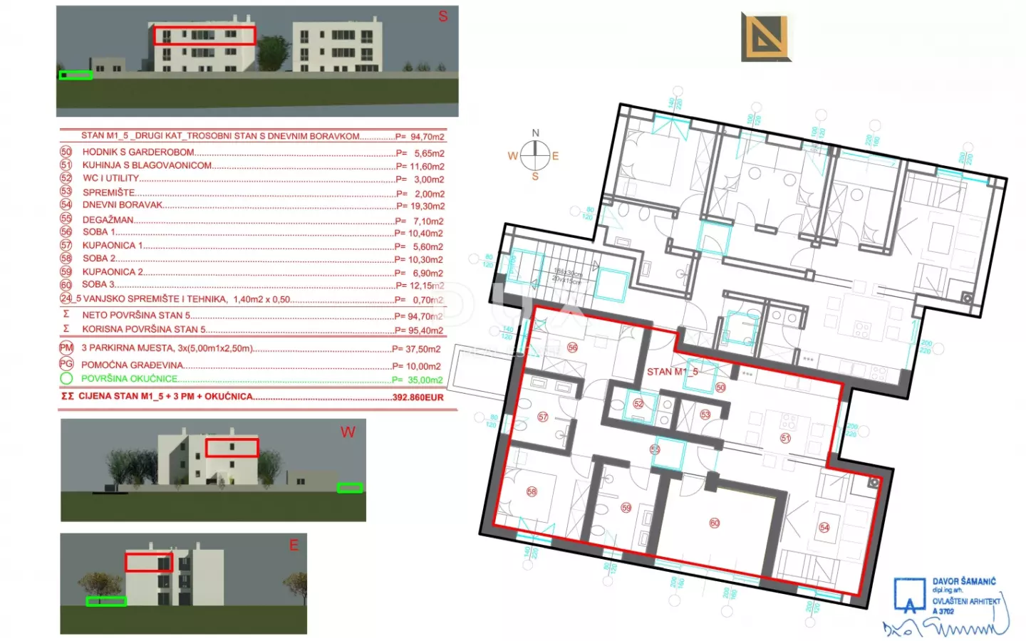 3-bedroom Apartment In Marčelji, Croatia (95,4 M²)
