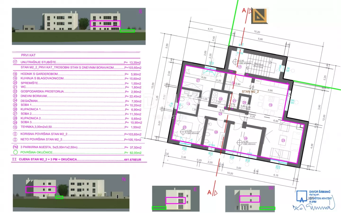 3-bedroom Apartment In Marčelji, Croatia (103,65 M²)