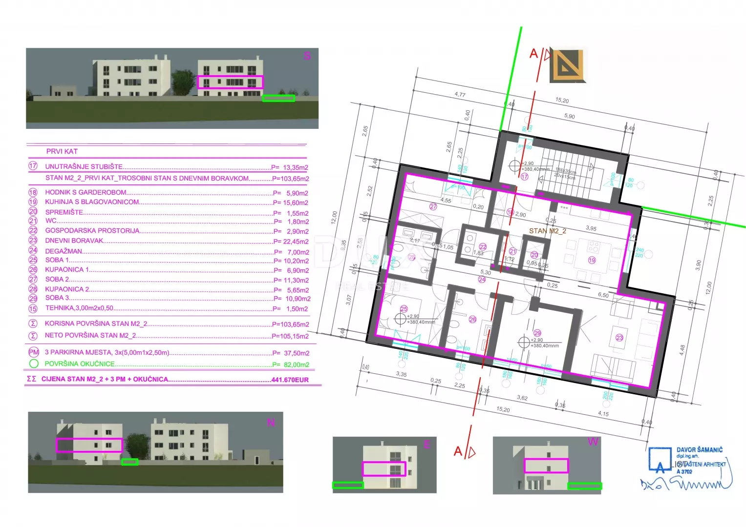 3-bedroom Apartment In Marčelji, Croatia (103,65 M²)