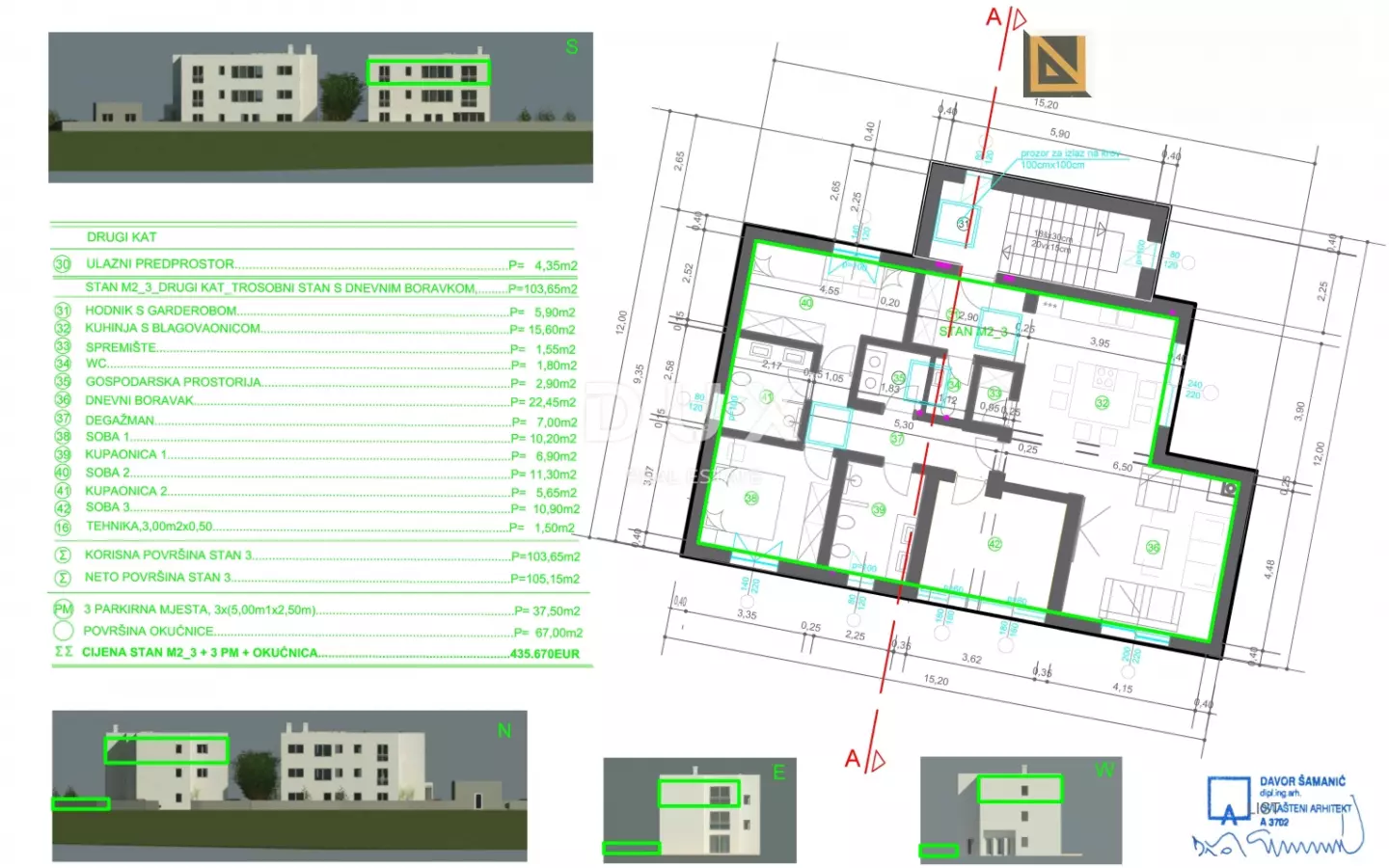 3-bedroom Apartment In Marčelji, Croatia (103,65 M²)