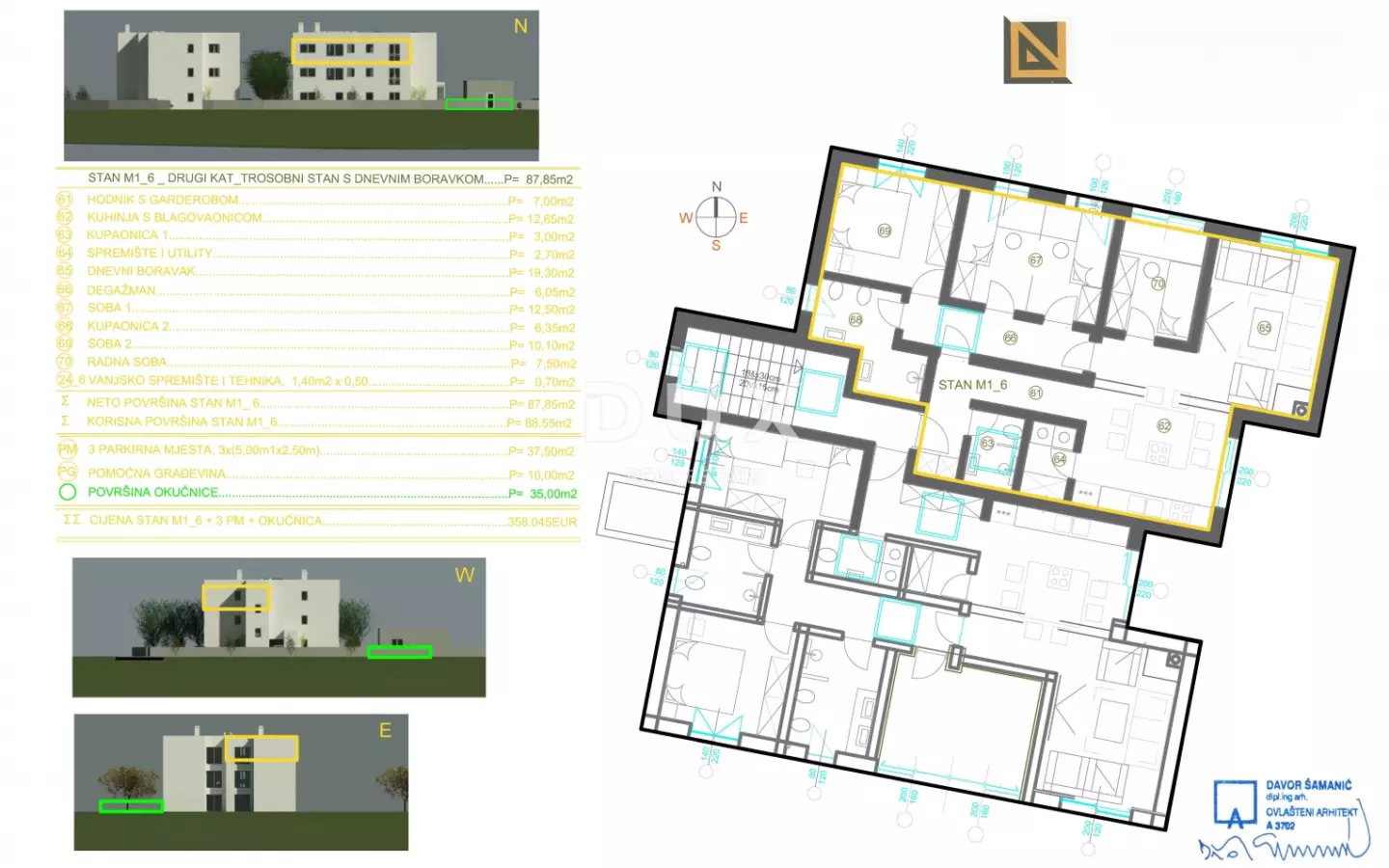 3-bedroom Apartment In Marčelji, Croatia (88,55 M²)
