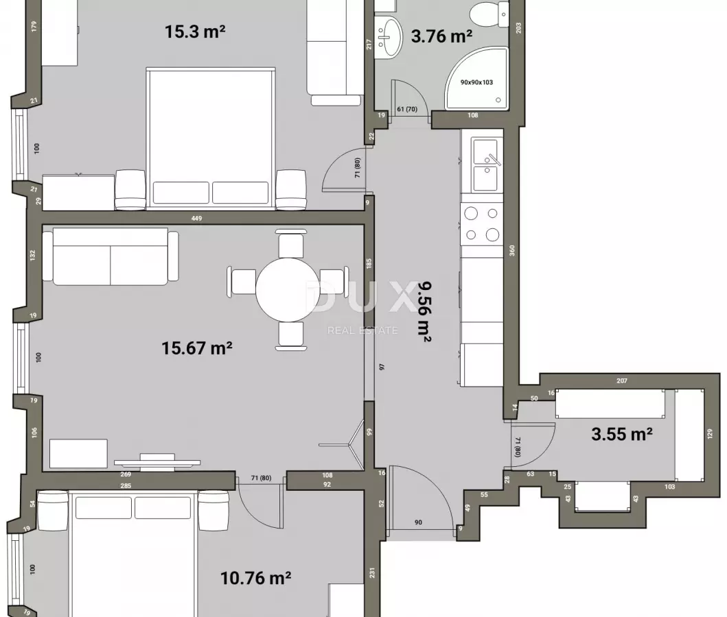 2-bedroom Apartment In Poluotok, Croatia (59 M²)