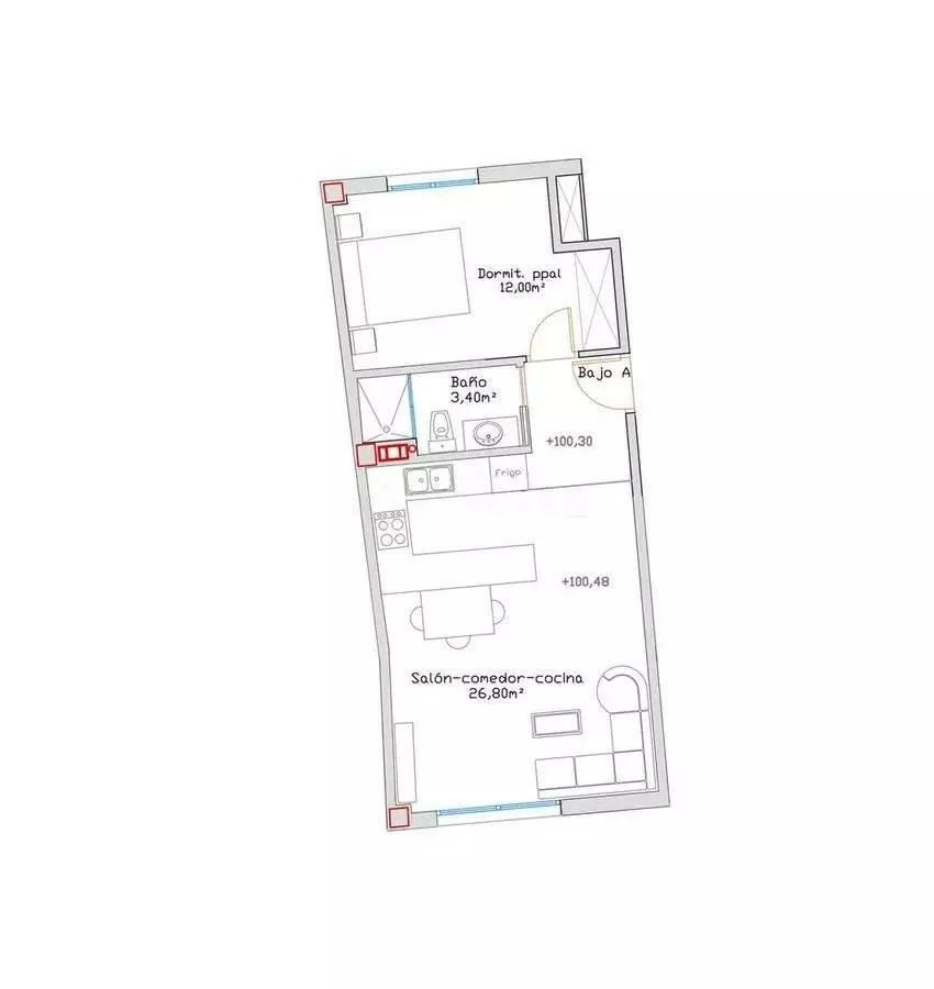 1-bedroom Apartment In Málaga, Spain (45 M²)