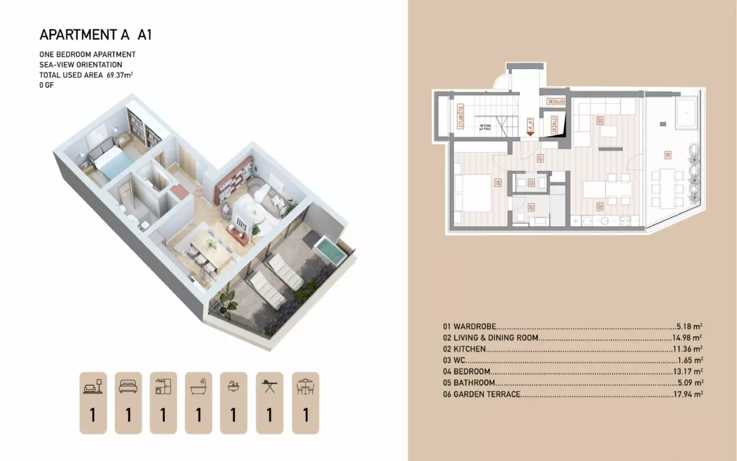 1-bedroom Apartment In Opatija – Centar, Croatia (69,37 M²)