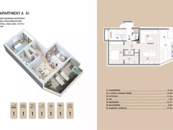 1-bedroom Apartment In Opatija – Centar, Croatia (69,37 M²)