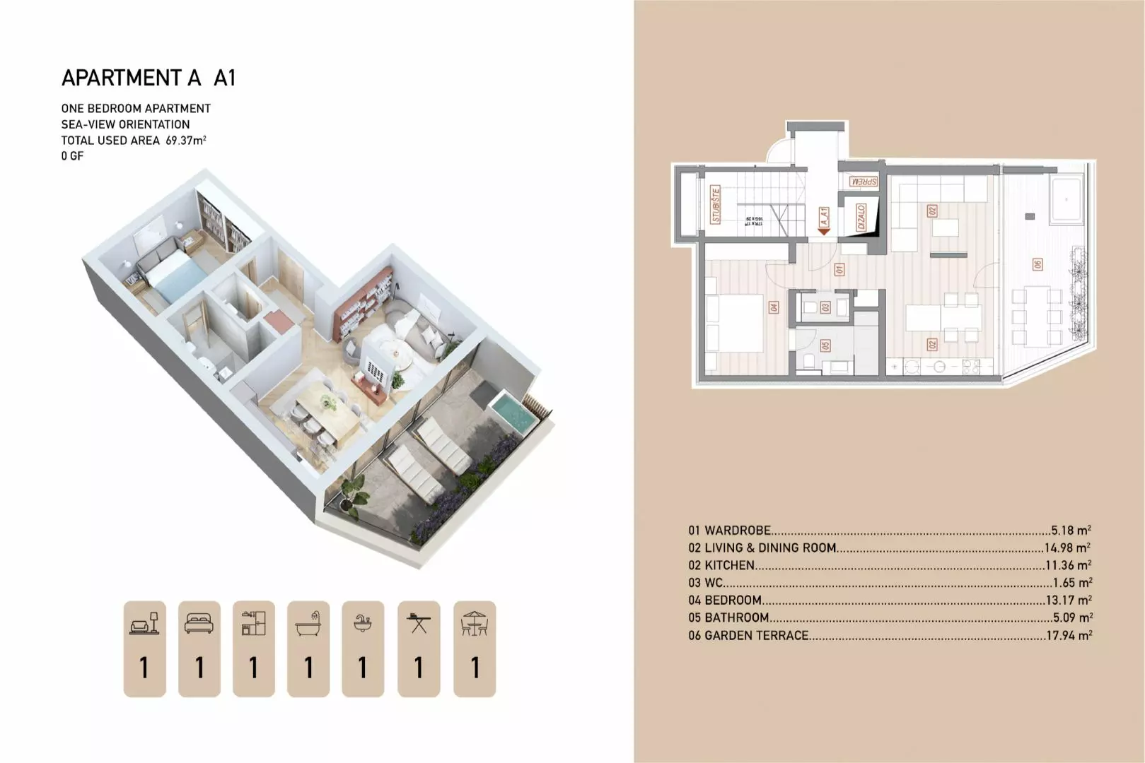 1-bedroom Apartment In Opatija – Centar, Croatia (69,37 M²)