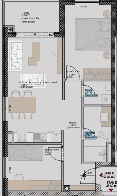 2-bedroom Apartment In Poreč, Croatia (52,87 M²)