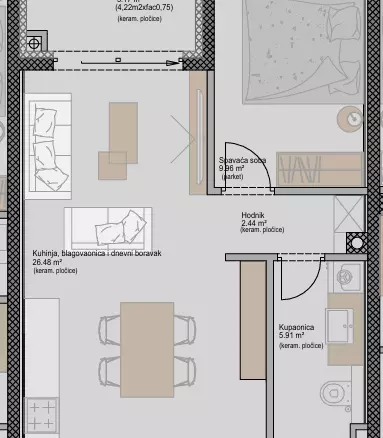 1-bedroom Apartment In Poreč, Croatia (47,96 M²)