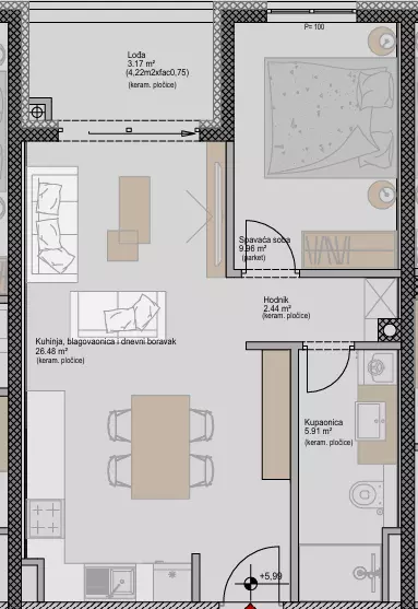 1-bedroom Apartment In Poreč, Croatia (47,96 M²)