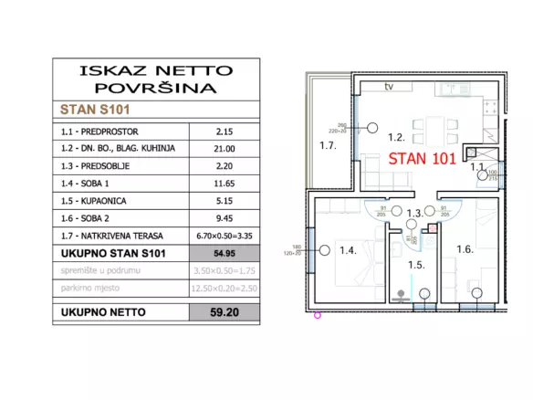 2-bedroom Apartment In Centar, Croatia (59,2 M²)