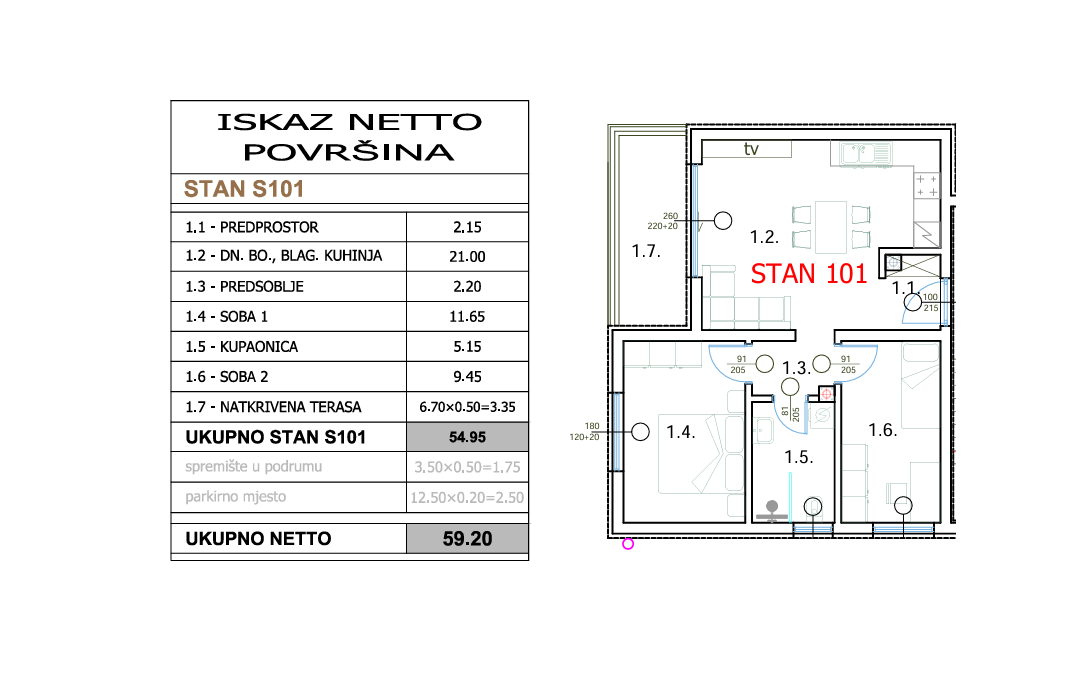 2-bedroom Apartment In Centar, Croatia (59,2 M²)