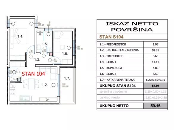 2-bedroom Apartment In Centar, Croatia (59,16 M²)