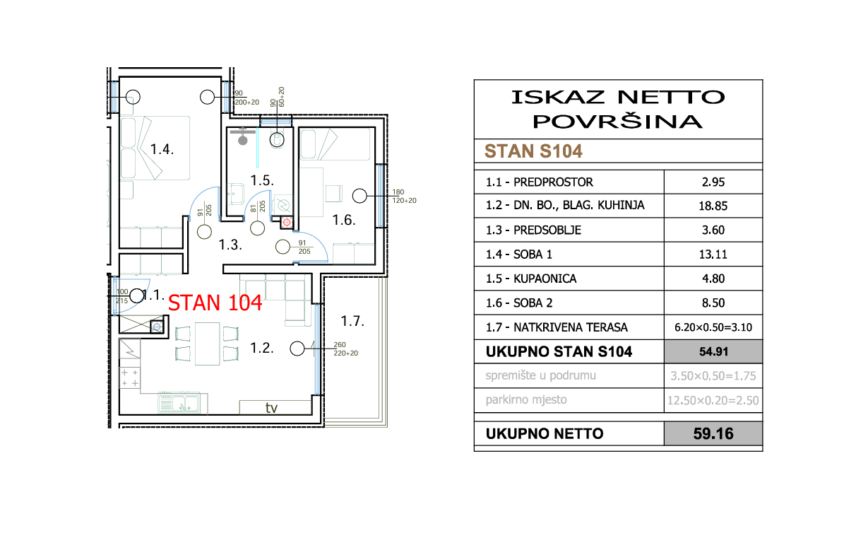 2-bedroom Apartment In Centar, Croatia (59,16 M²)