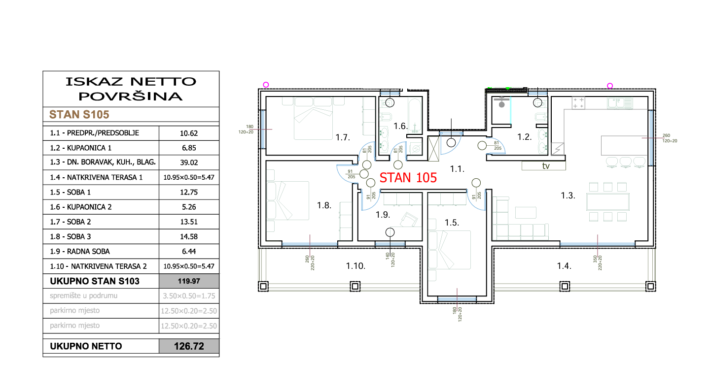 4-bedroom Apartment In Centar, Croatia (126,72 M²)