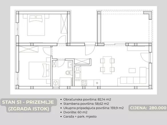 2-bedroom Apartment In Brodarica, Croatia (74,55 M²)