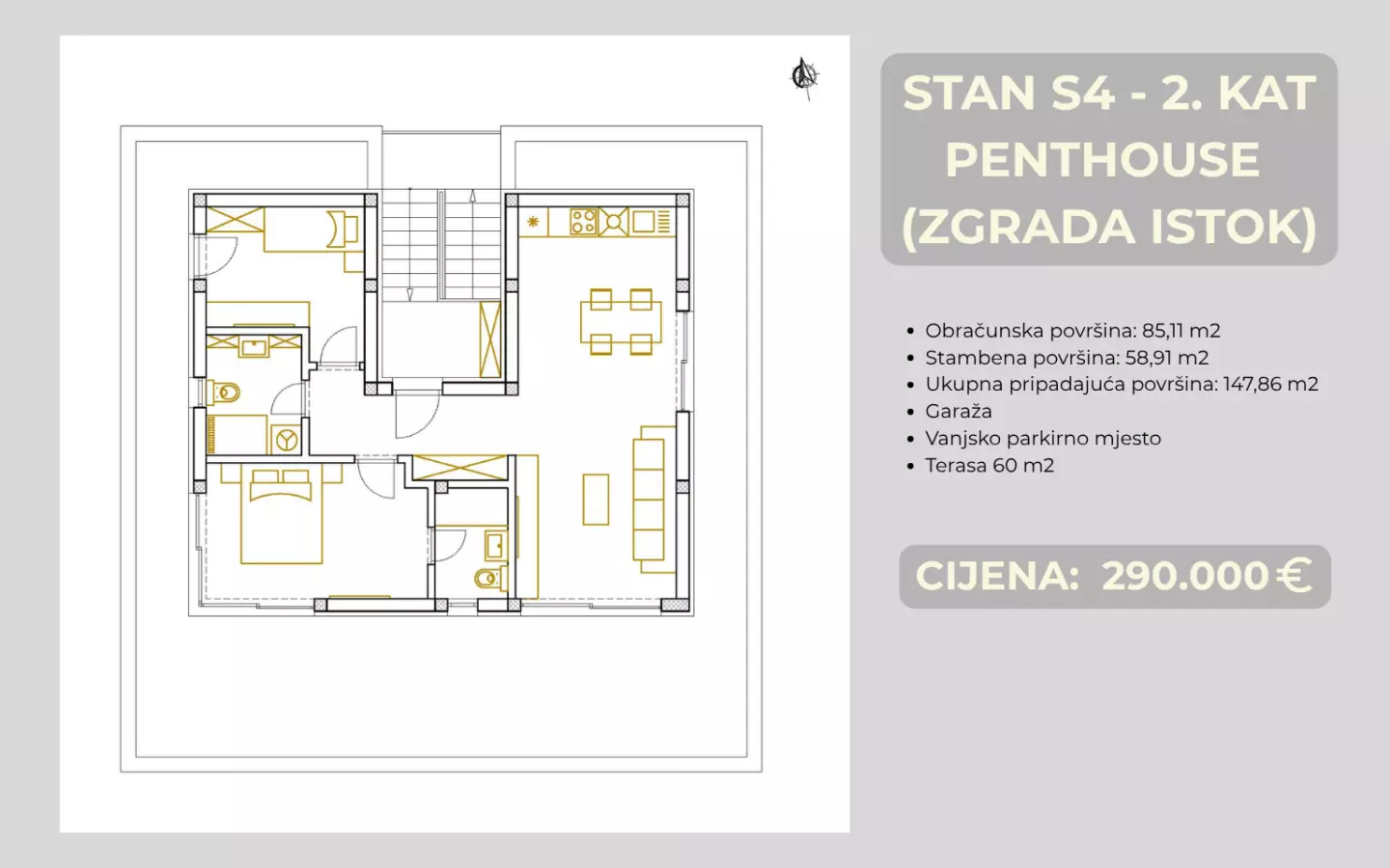 2-bedroom Apartment In Brodarica, Croatia (85,11 M²)