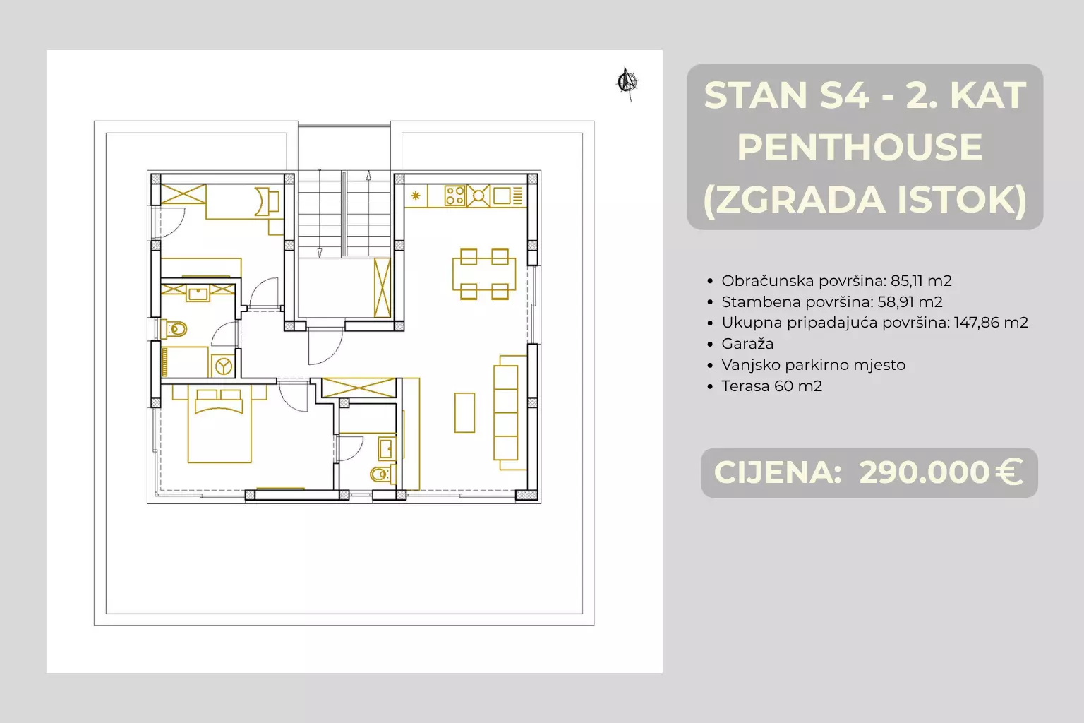 2-bedroom Apartment In Brodarica, Croatia (85,11 M²)