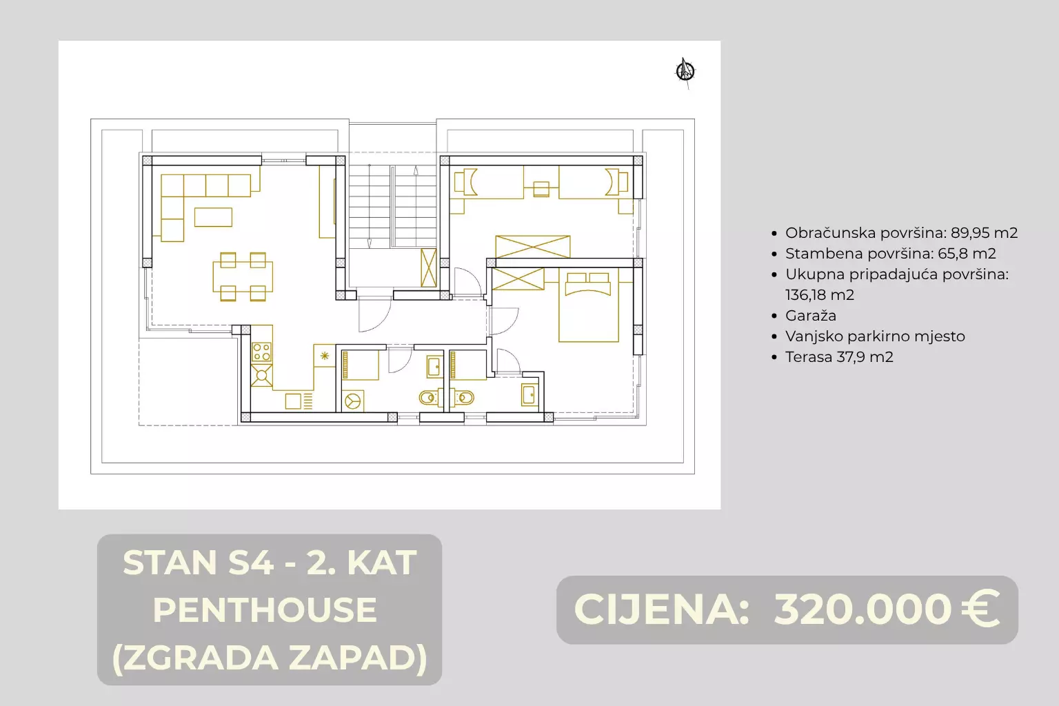2-bedroom Apartment In Brodarica, Croatia (74,07 M²)