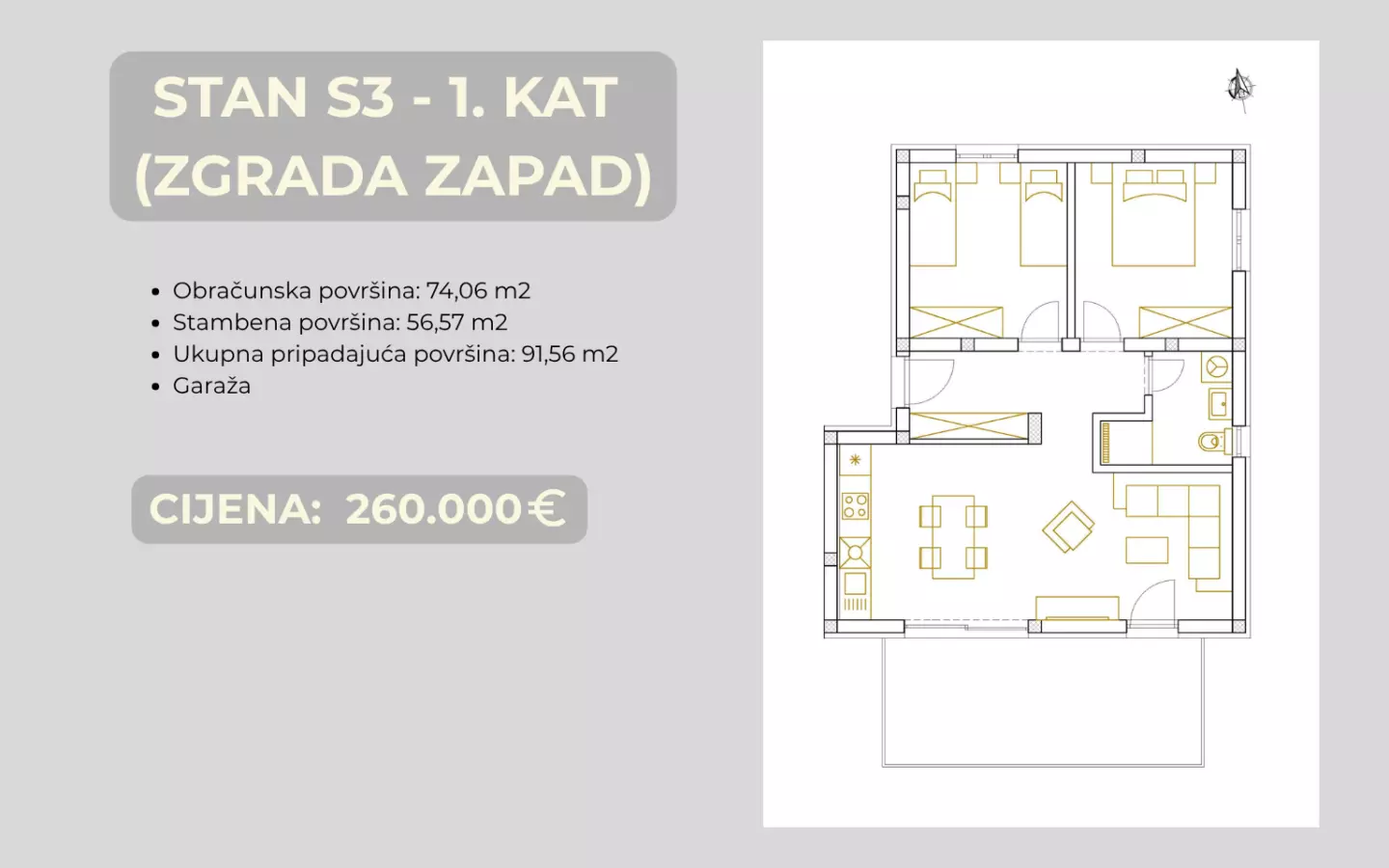 2-bedroom Apartment In Brodarica, Croatia (74,07 M²)