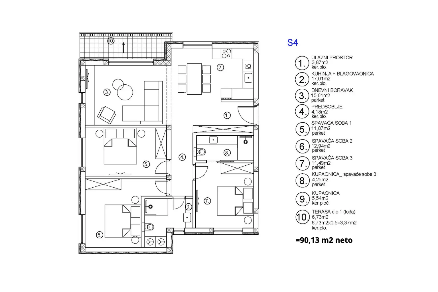 3-bedroom Apartment In Vodice, Croatia (127 M²)