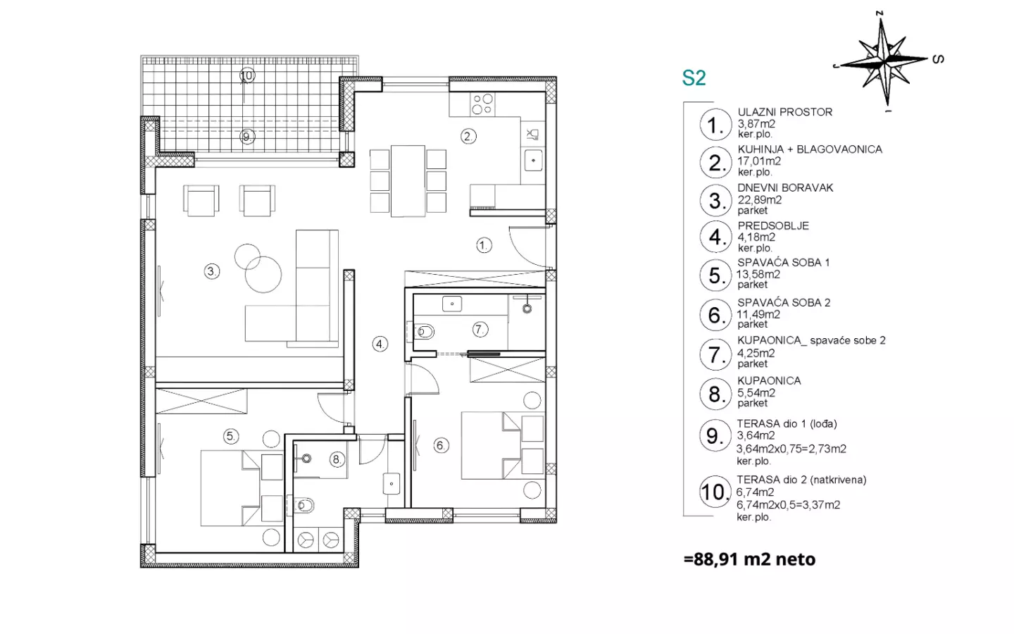 2-bedroom Apartment In Vodice, Croatia (96 M²)