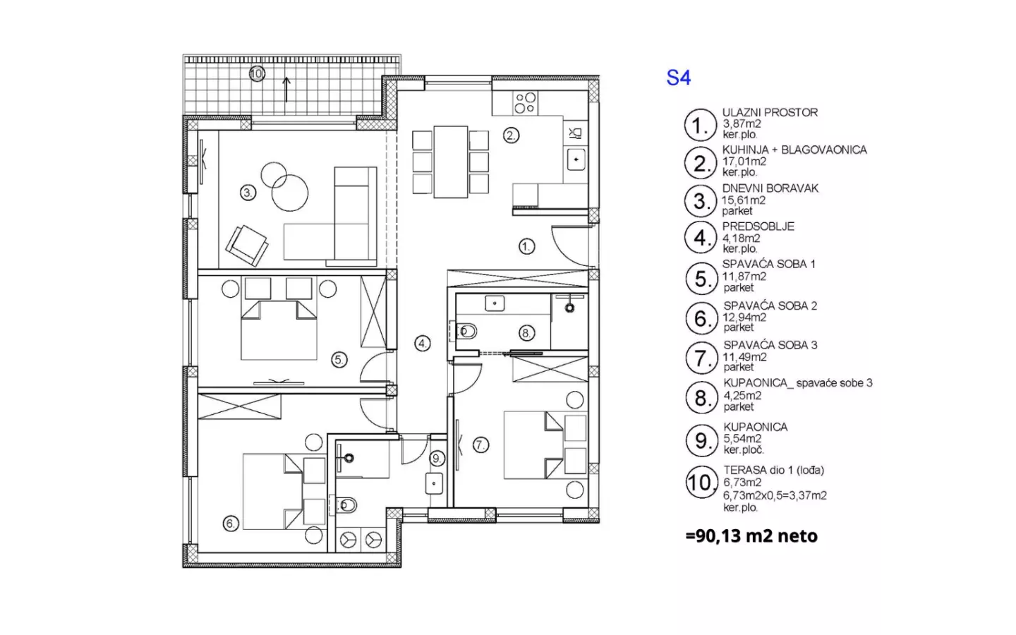 3-bedroom Apartment In Vodice, Croatia (127 M²)