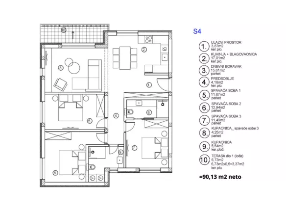 3-bedroom Apartment In Vodice, Croatia (127 M²)