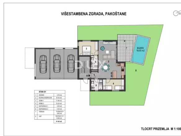 2-bedroom Apartment In Pakoštane, Croatia (100,8 M²)