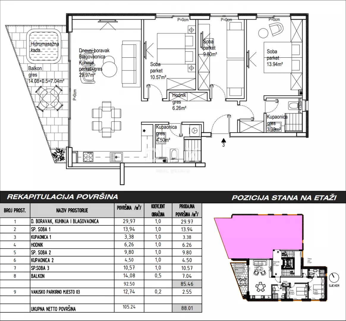 3-bedroom Apartment In Sukošan, Croatia (88 M²)