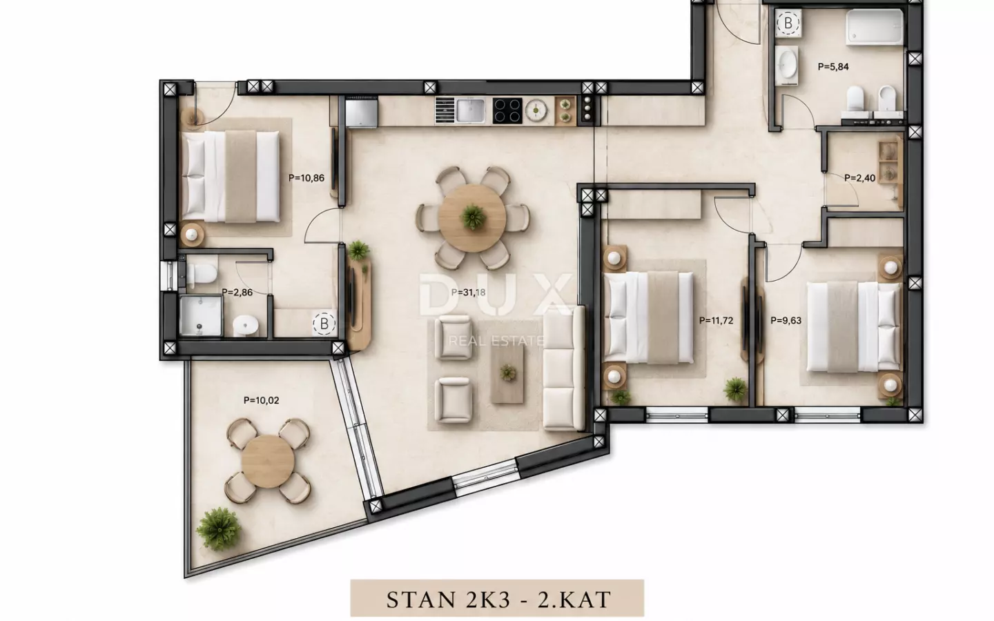 3-bedroom Apartment In Tribunj, Croatia (100,51 M²)