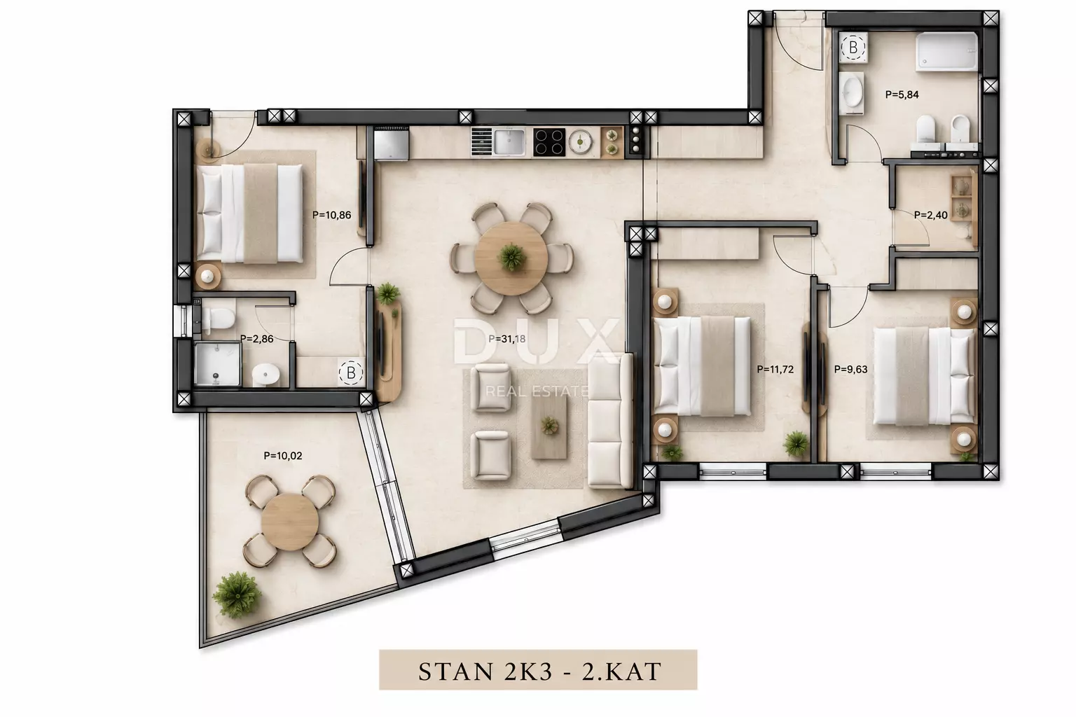 3-bedroom Apartment In Tribunj, Croatia (100,51 M²)