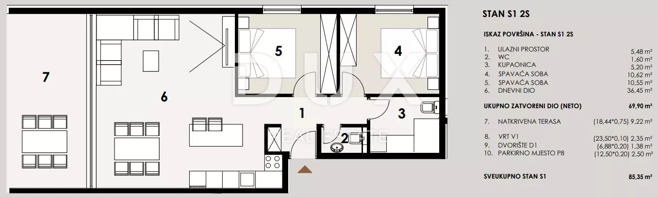 2-bedroom Apartment In Privlaka, Croatia (87,5 M²)