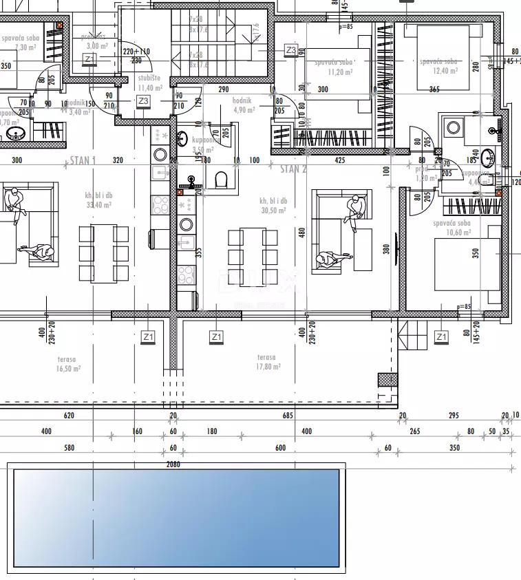 3-bedroom Apartment In Sukošan, Croatia (104,05 M²)