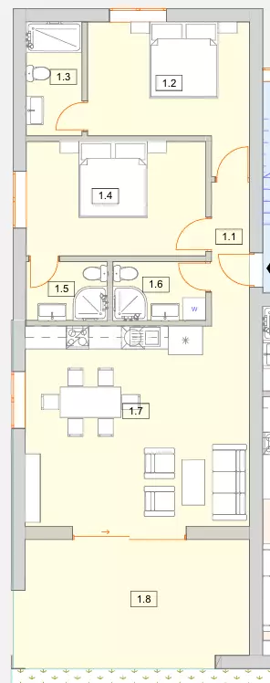 2-bedroom Apartment In Vodice, Croatia (84,85 M²)