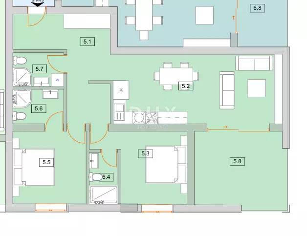 2-bedroom Apartment In Vodice, Croatia (87,62 M²)