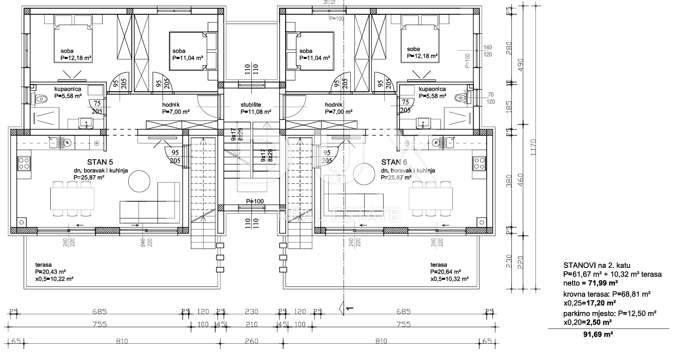 2-bedroom Apartment In Sukošan, Croatia (92,17 M²)