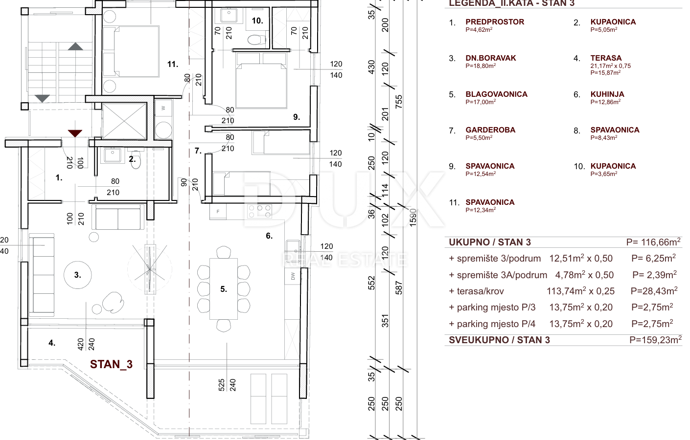 3-bedroom Apartment In Petrčane, Croatia (159,23 M²)