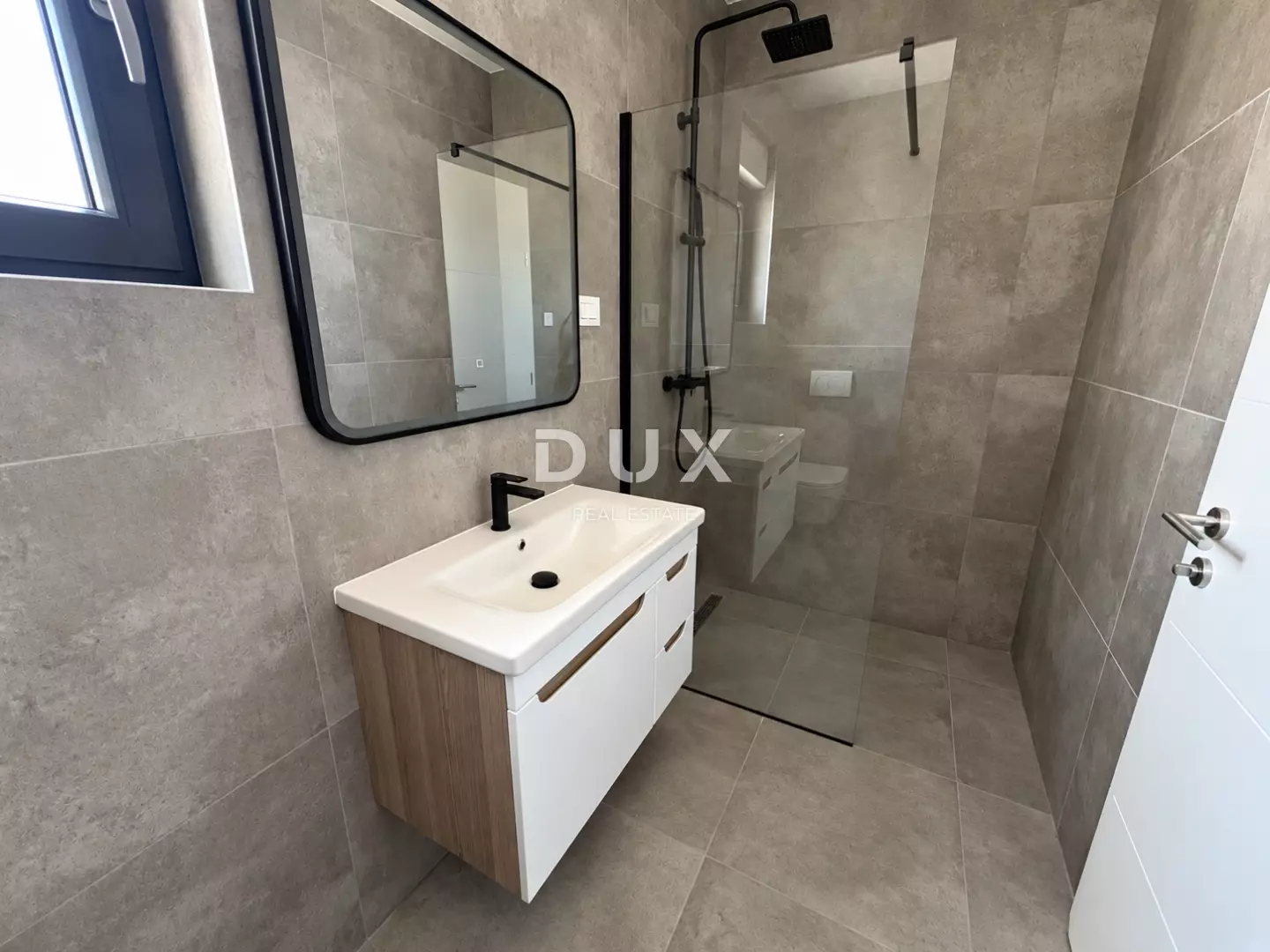 1791193082_modern-minimalist-gray-tile-bathroom-f4c3d7 3-bedroom Apartment In Vodice, Croatia (124,4 M²)