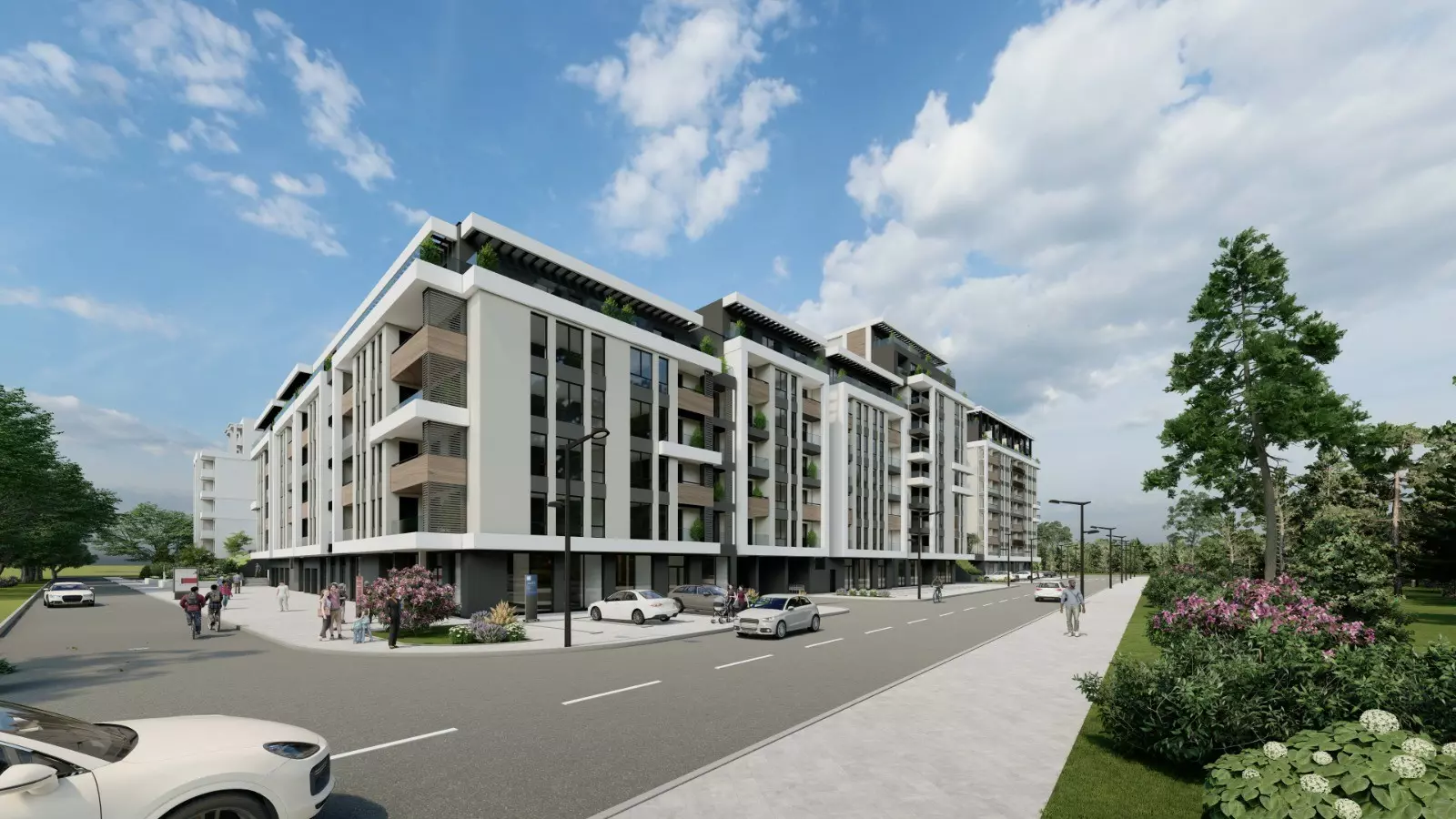 Modern 1-bedroom Apartment Near Rowing Canal & Otdih I Kultura Park | Panoramic Mountain Views