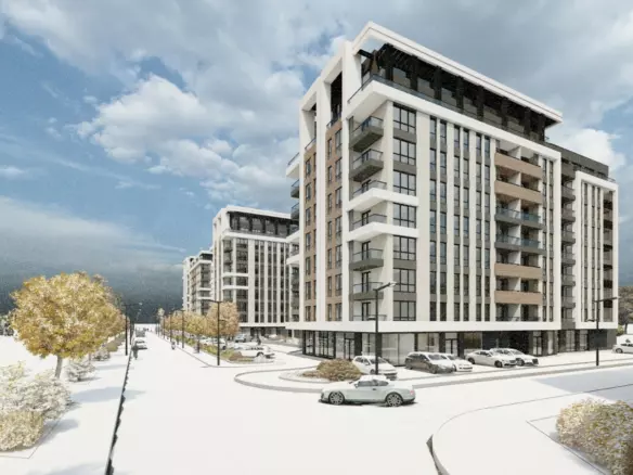 Modern 1-bedroom Apartment Near Rowing Canal & Otdih I Kultura Park | Panoramic Mountain Views