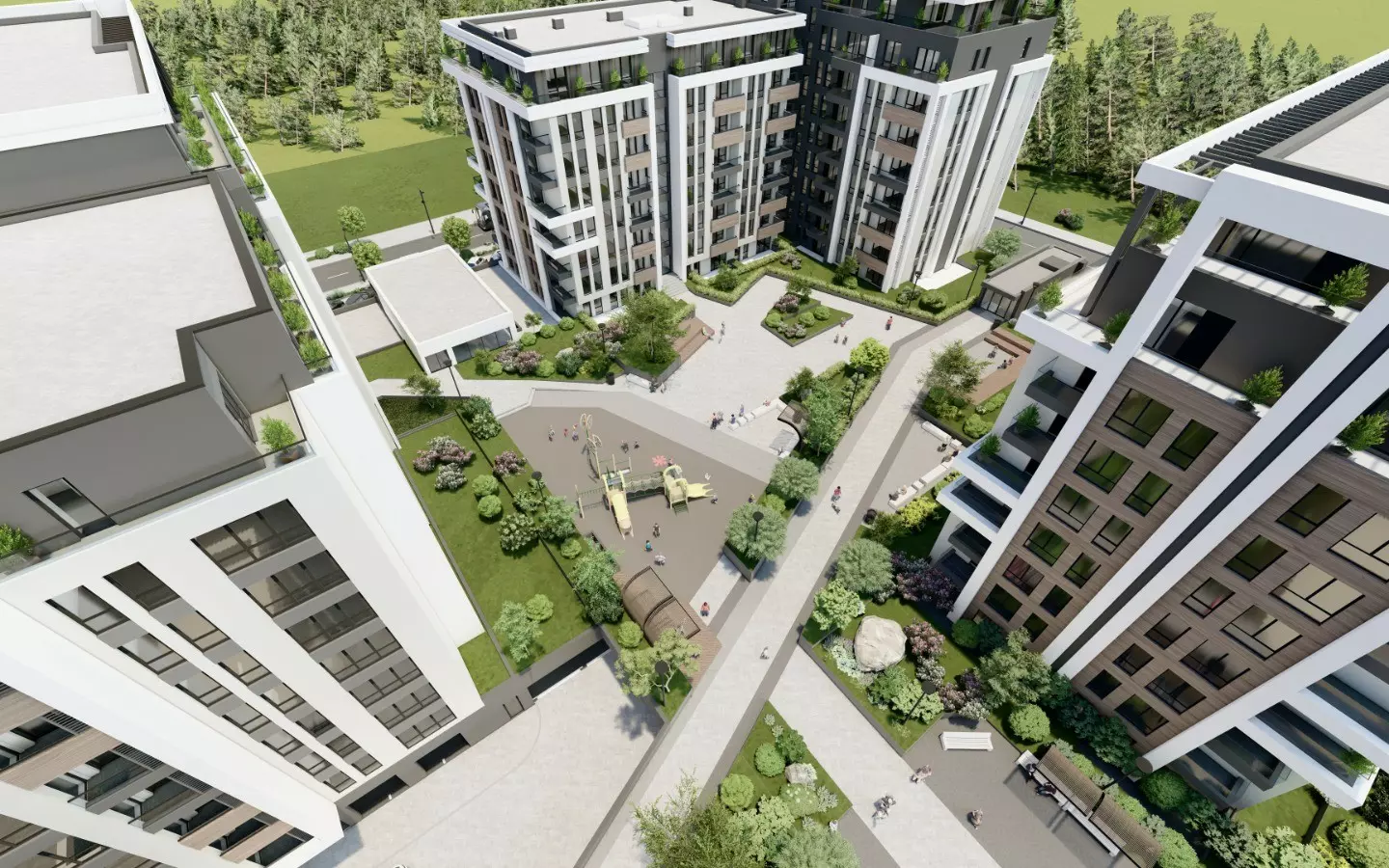 Modern 1-bedroom Apartment Near Rowing Canal & Otdih I Kultura Park | Panoramic Mountain Views