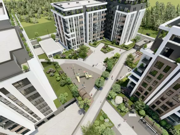 Modern 1-bedroom Apartment Near Rowing Canal & Otdih I Kultura Park | Panoramic Mountain Views