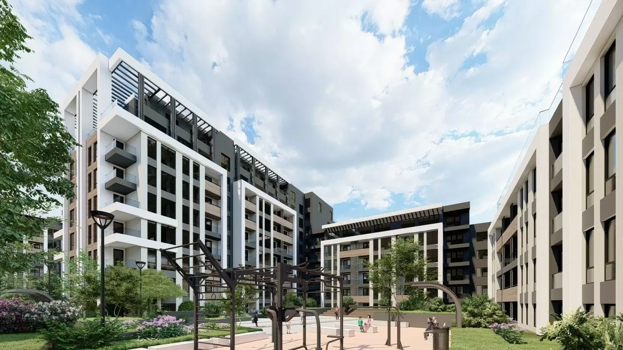Modern 1-bedroom Apartment Near Rowing Canal & Otdih I Kultura Park | Panoramic Mountain Views