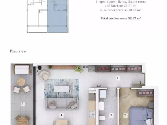 1-bedroom Apartment In Rovinjsko Selo, Croatia (58,32 M²)