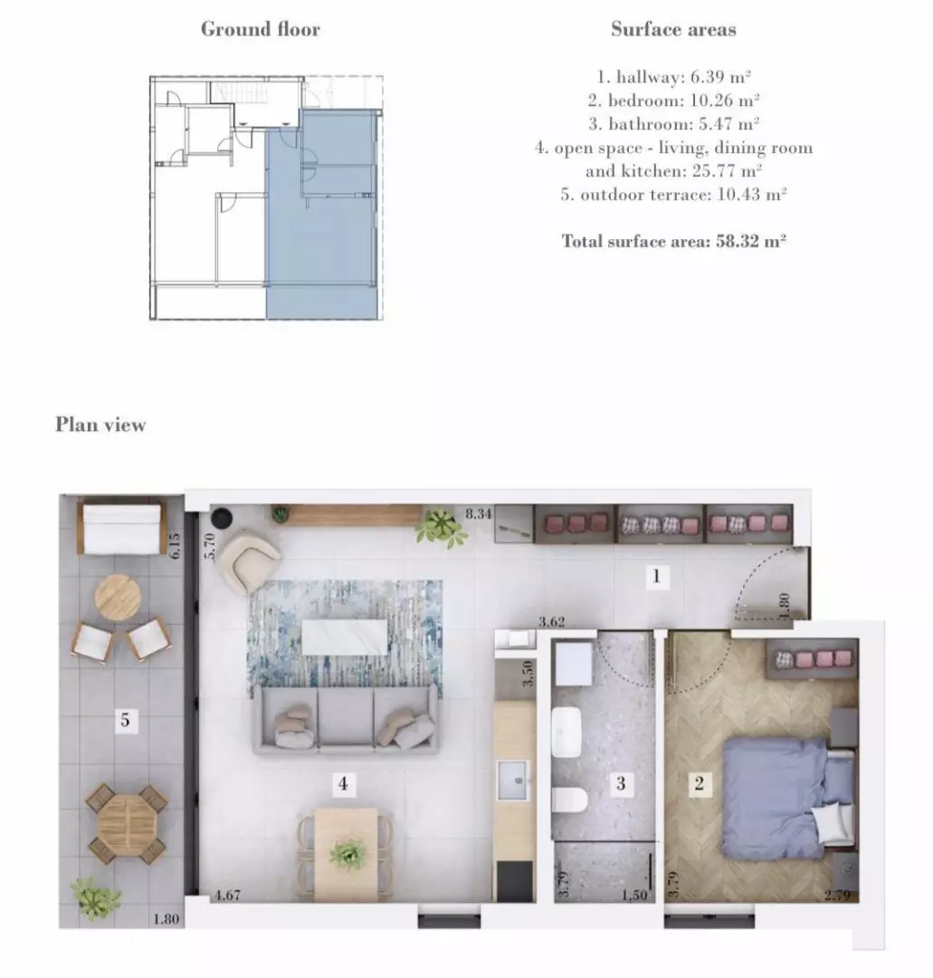1-bedroom Apartment In Rovinjsko Selo, Croatia (58,32 M²)