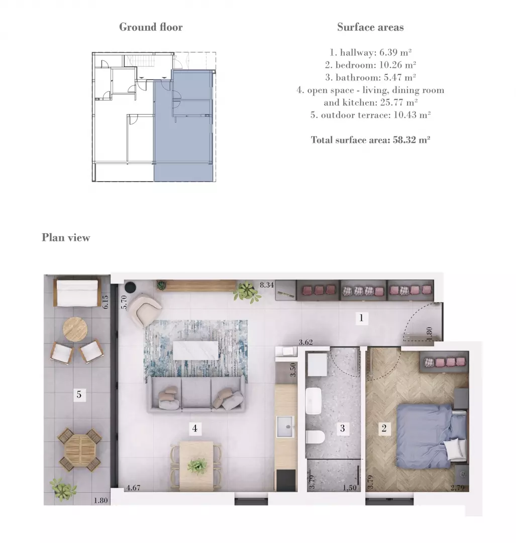 1-bedroom Apartment In Rovinjsko Selo, Croatia (58,32 M²)