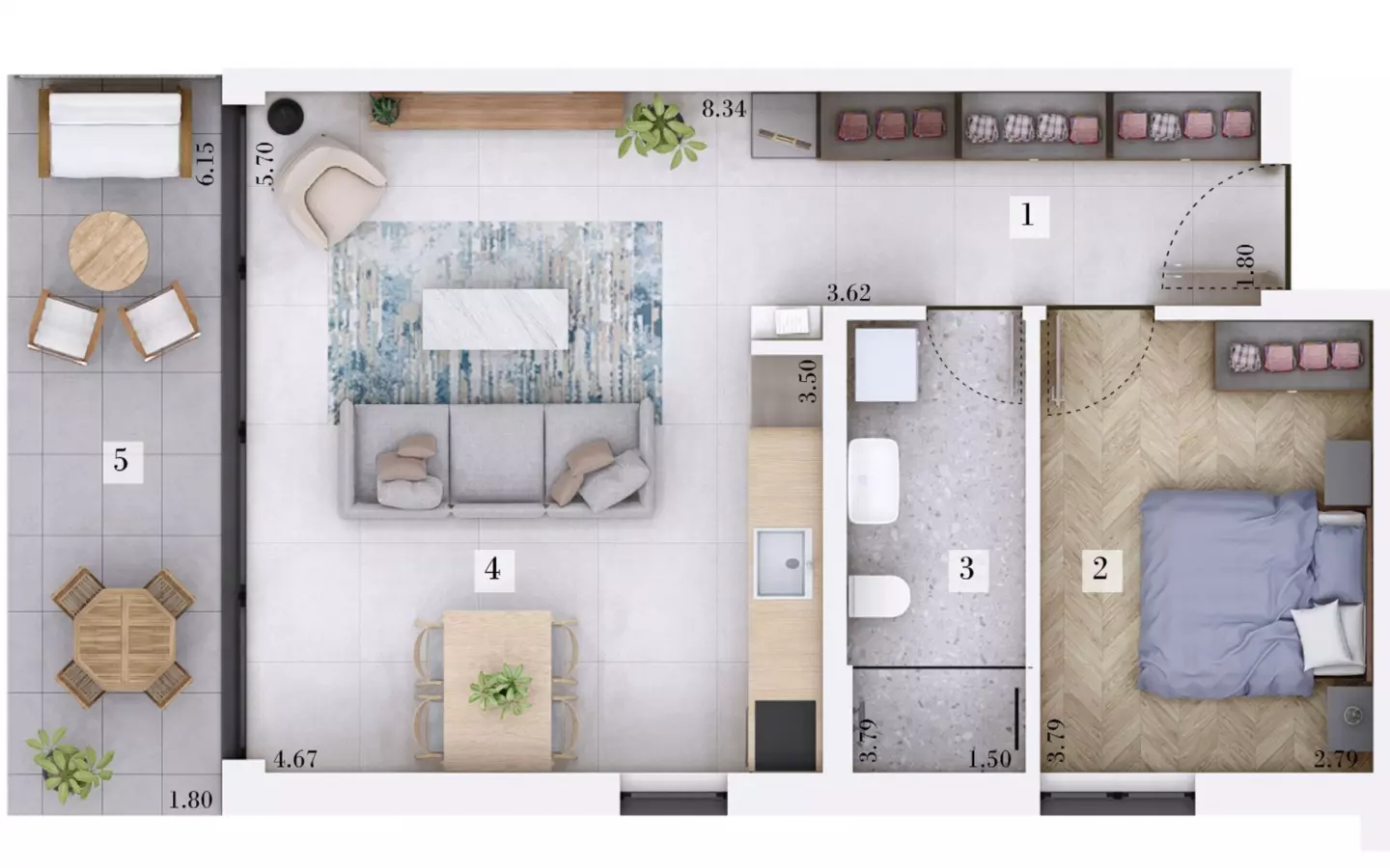 1-bedroom Apartment In Rovinjsko Selo, Croatia (58,32 M²)