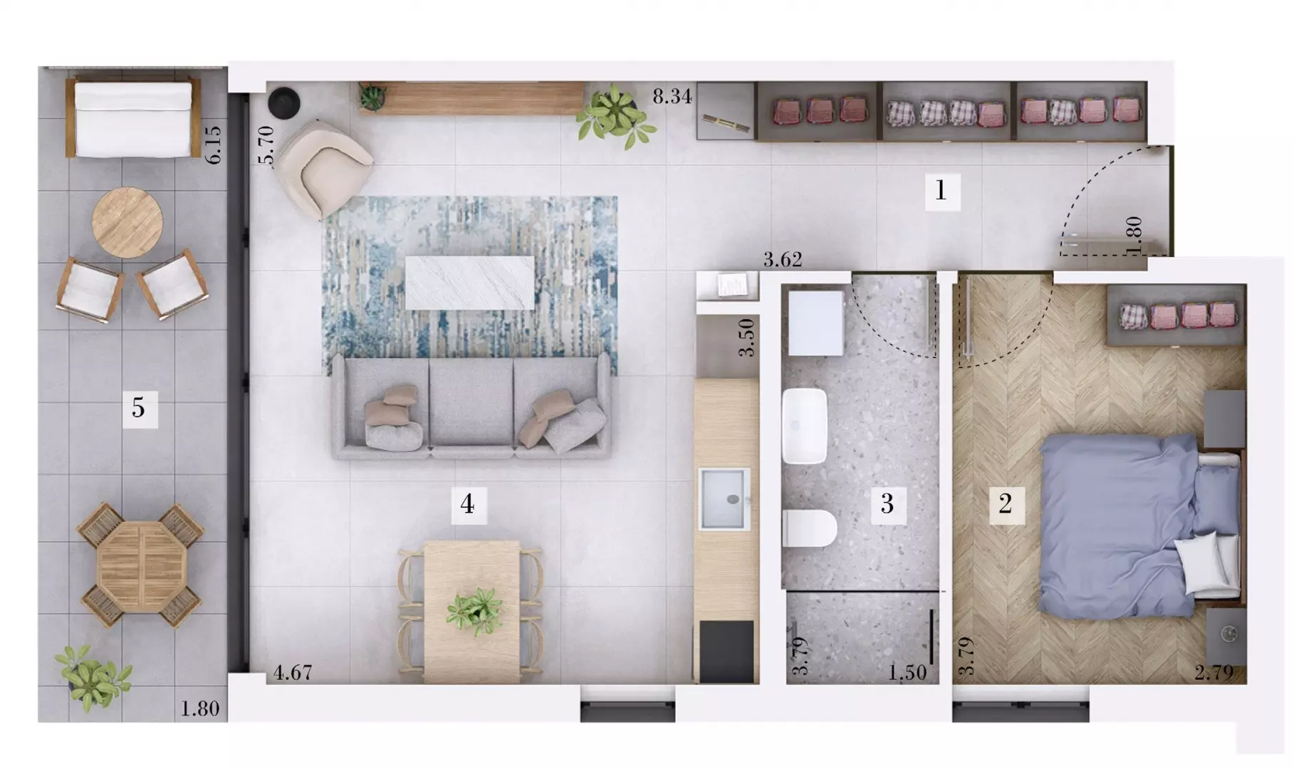1-bedroom Apartment In Rovinjsko Selo, Croatia (58,32 M²)