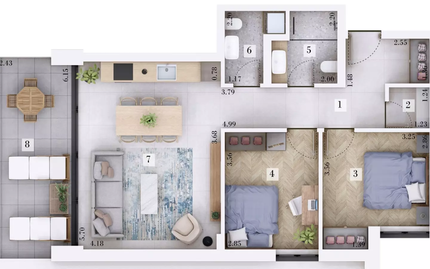 2-bedroom Apartment In Rovinjsko Selo, Croatia (73,66 M²)